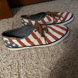 Women's Patriotic Keds Canvas Shoes - Size 8